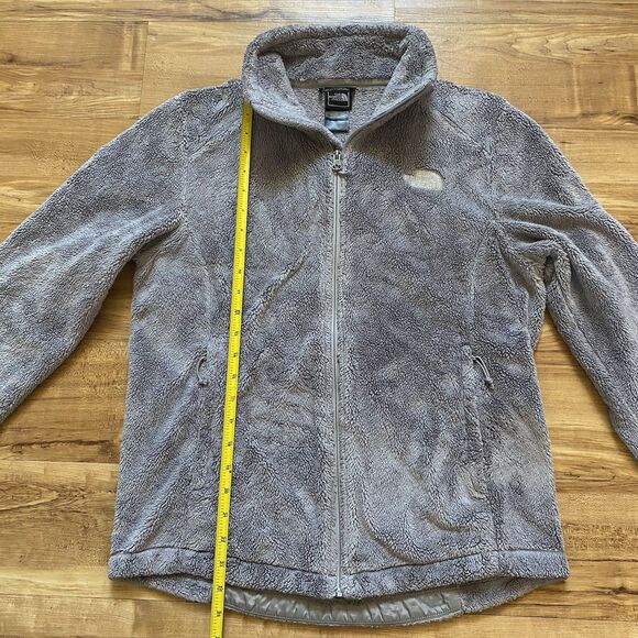 THE NORTH FACE M Gray Osito II Women Full Zip Fuzzy Soft High Pile Fleece Jacket - Picture 15 of 16